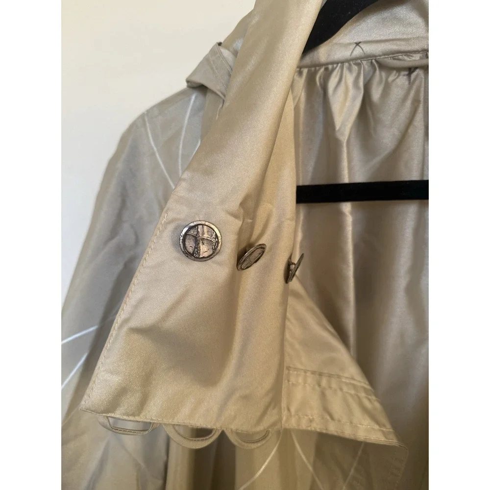 mycra pac Designer Wear‎ Long beige reversible Trench Raincoat SZ M/L 6 Rare VTG - Picture 2 of 14
